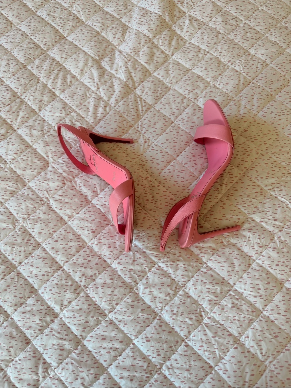 Christian Louboutin Pink Open-Toe Slingback Heels